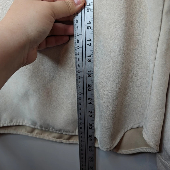 Vintage Cherokee 1/4 Button Down Collared Top Cream Neutral Women  Large - Picture 7 of 8